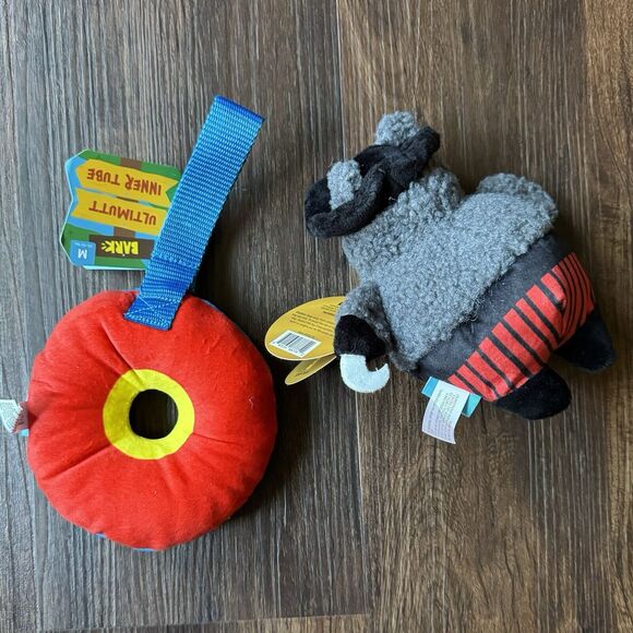 BARK BOX Dog Toys M - BARKBEAR THE PIRATE + ULTIMUTT INNER TUBE Squeak Tug Plush - Picture 2 of 7